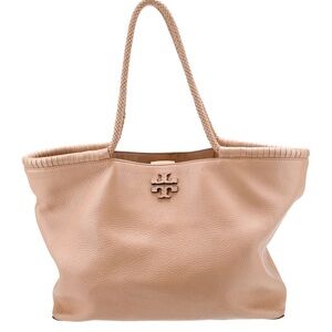 Tory Burch Taylor Tote Leather Shoulder Bag Shopper Handbag in Devon Sand